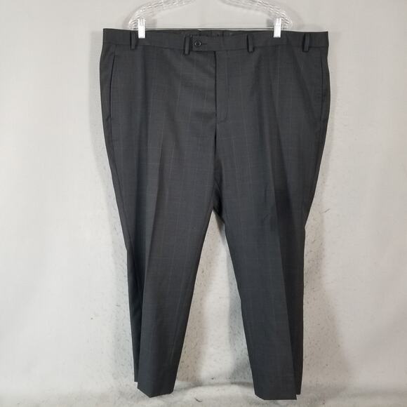 Michael Strahan suit men's 46R black window pane Wool Blend Pants 46x28 - Picture 8 of 11